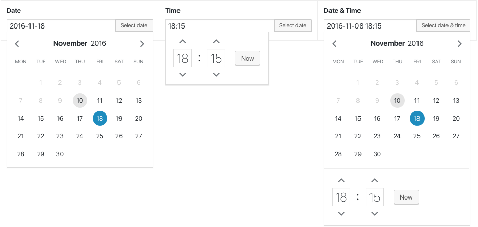 Datepicker & Timepicker